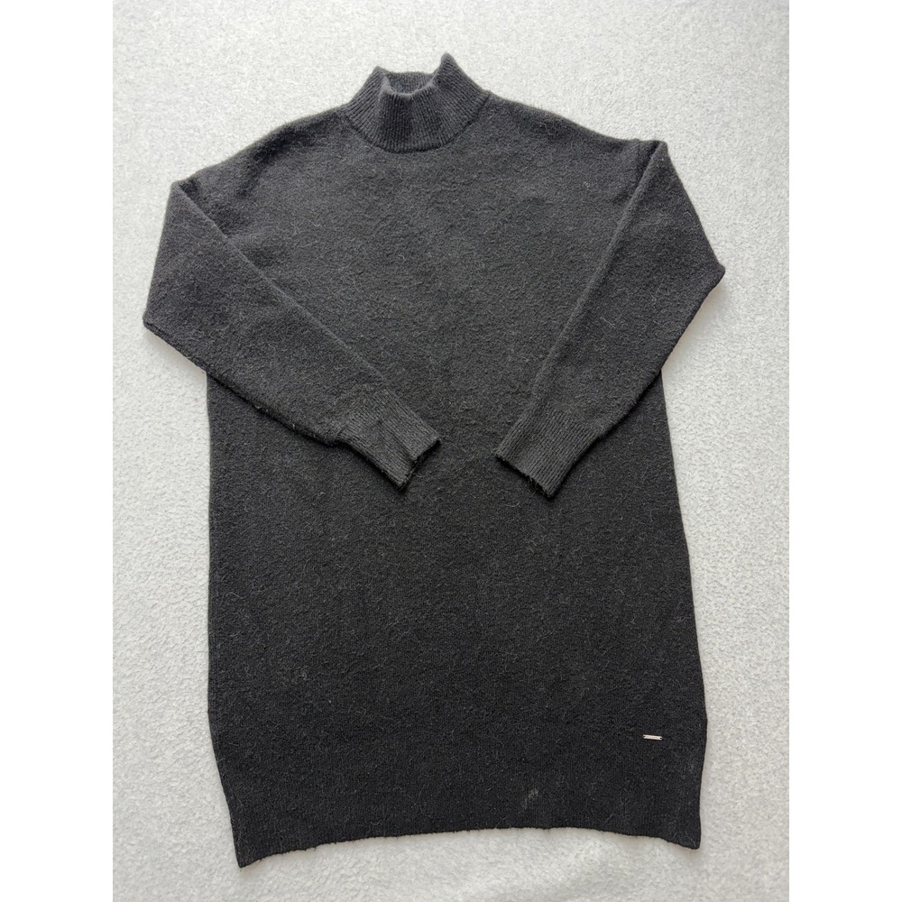 Superdry Sweater Womens 4 Gray Alpaca Blend Mock Neck Tunic Long Sleeve Knit